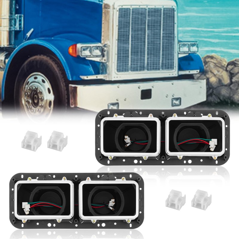 TODO Headlight Housing Base with Chrome Dual Headlight Bezel Compatible
