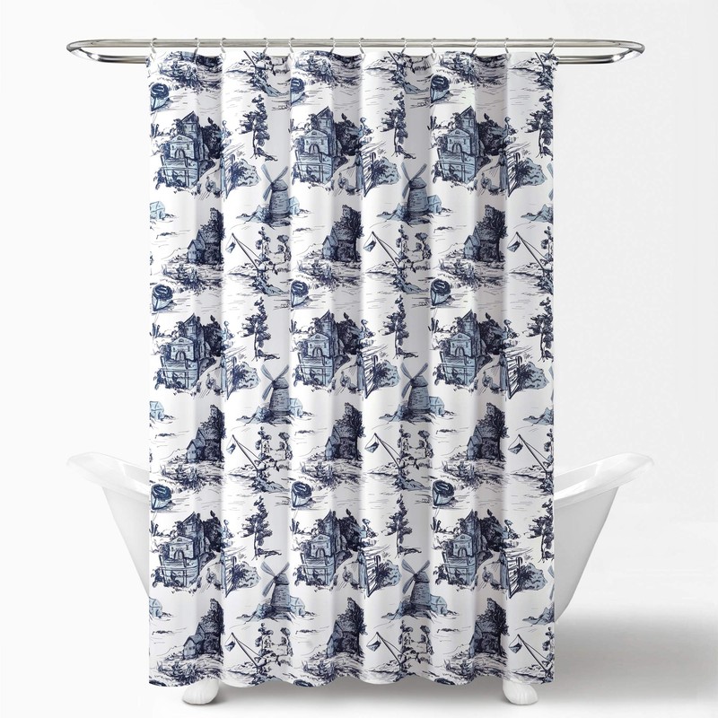 Lush Decor French Country Toile Shower Curtain, 72" x 72",