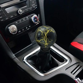 Arenbel Car Racing Round Gear Shifter Grip Speed Handle Marble Ball Shape Stick Lever Shift Head Knob Fit Regular Auto Manual Transmissions, Black