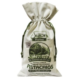 Setton Farms Premium California Pistachios Dry Roasted with Sea Salt Burlap Large Gift Bag| 14 Ounce