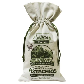 Setton Farms Premium California Pistachios Dry Roasted with Sea Salt Burlap Large Gift Bag| 14 Ounce