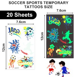Yasdyri 130 PCS Soccer Temporary Tattoos for Kids Sports Temporary Tattoos for Boys and Girl Football Tattoos Soccer Ball Tattoos for Sports Themed Birthday Party Decorations