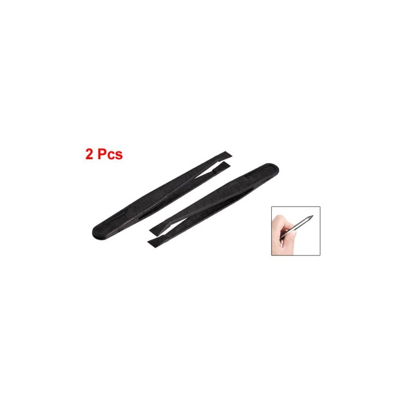 sourcingmap 2 Pcs 93301 Black Plastic Anti Static Flat Tip