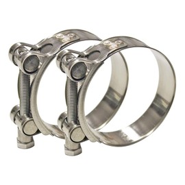 AKIHISA 140-148mm ID Range T-Bolt Hose Clamp,2 Pack 304 Stainless Steel Heavy Duty Pipe Clamps 5.51 to 5.83 Inch…