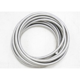 Autobahn88 PTFE Teflon Hose with High Tensile Stainless Steel Braided (Single Layer) for Fluids : Brake, Clutch, Hydraulic. Silver (AN3, 10 Feet)