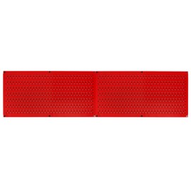 Wall Control Pegboard Rack Horizontal Metal Pegboard Garage Tool Storage Pack - Two 32-Inch Wide x 16-Inch Tall Easy to Install Peg Boards (Red)