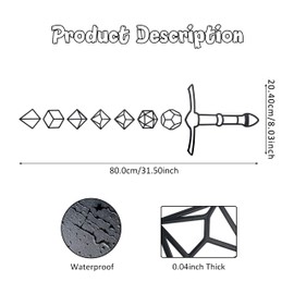 Xyverart Dice Sword Decor Metal Dice Wall Decor Dnd Sword Dungeons and Dragons Artwork D&D Boy Game Room Decor, Dnd Gift