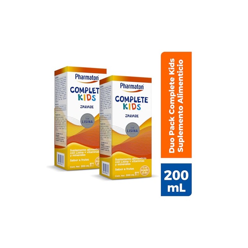 Pharmaton Complete Kids suplemento alimenticio con lisina y vitaminas, 400ml