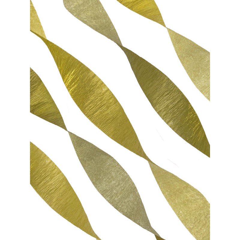 Gold Metallic Crepe Paper Streamers, 2 Rolls Made in USA