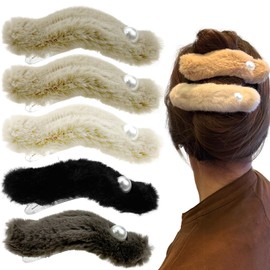 5 PCS Large Fluffy Plush Duck Bill Clip Hair Claw Clips Thick and Thin Hair, Non-Slip Large Hair Clips for Girls Women