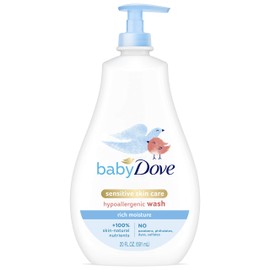 Baby Dove Sensitive Skin Care Baby Wash For Baby Bath Time Rich Moisture Tear-Free and Hypoallergenic 20 oz