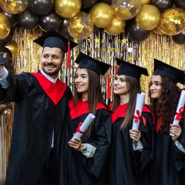 Black Gold Party Decorations - 4Pack 3.2x8.2ft Metallic Tinsel Foil Streamers for Birthday & Event Decorations