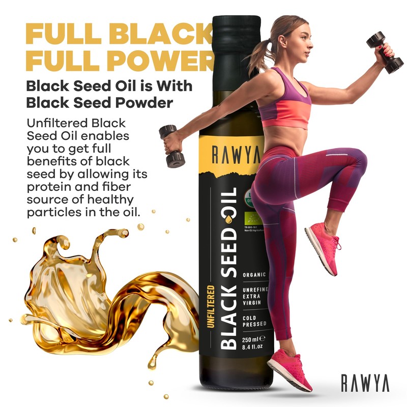 RAWYA Black Seed Oil - Organic Cold Pressed Nigella Sativa