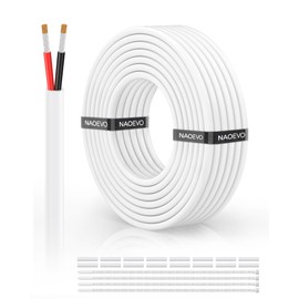 NAOEVO 16 Gauge Wire 2 Conductor Electrical Wire, 16 AWG Wire Stranded PVC Tinned Copper Cable, Flexible/Low Voltage/Red Black Hookup Wire for LED Strips Lamps, Marine, Speaker, Appliances (30FT)