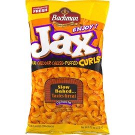 Bachman Jax Cheddar Cheese Puffed Curls 8.5 Oz Bags (4 Bags)