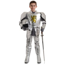 Underwraps Big Boy's Underwraps Boy's Shining Knight Costume, Medium Childrens Costume, Silver, Medium