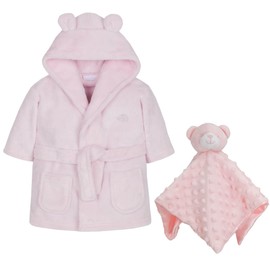 Baby Dressing Gown & Comforter Set - Newborn Baby Gift Set, Robe & Comforter For Baby Boys & Baby Girls, Gender Neutral Baby Gifts for Gender Reveal, Perfect For Baby Hamper, Pink, 0-6 Months
