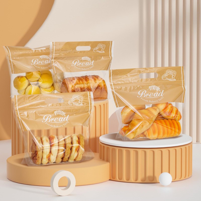 Lesibag Plastic Bread Bags for Homemade Bread, Freezable Seal Tight