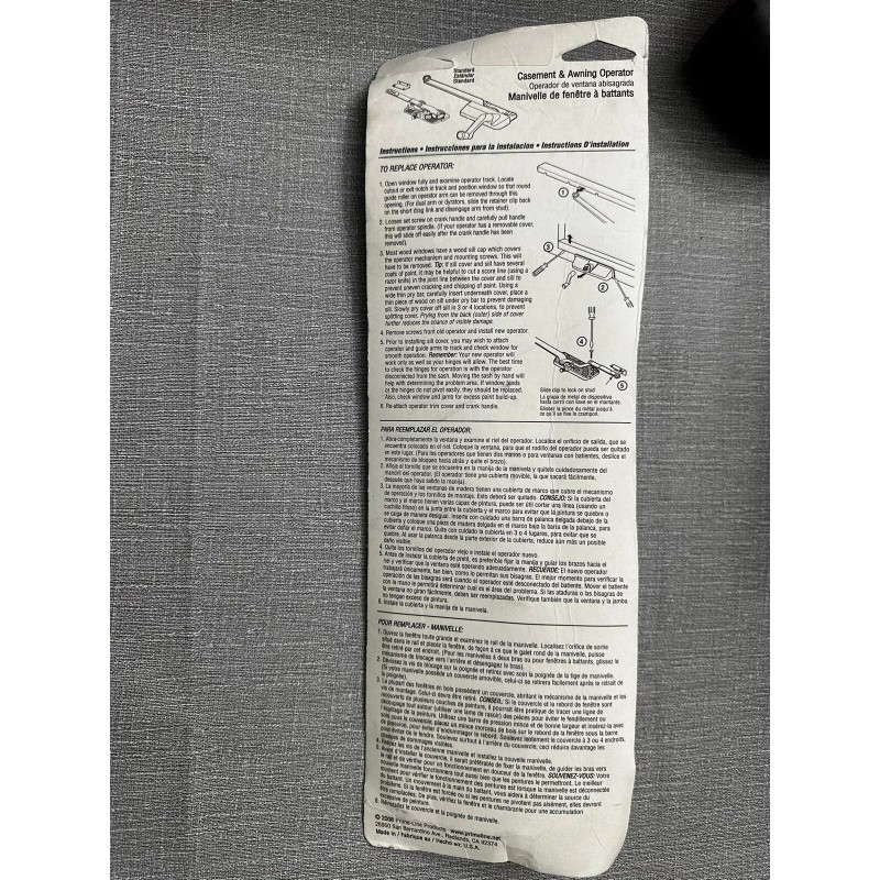 Prime Line Casement Window Operator - 9 1/2" Left Hand