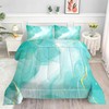 EDGZKO Teal Comforter Set Full: Blue Green Marble Bedding Sets