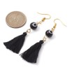 Hemasa Black Colour Evil Eye Lampwork & Tassel Earrings earrings