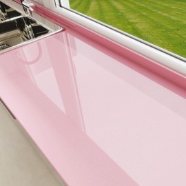 Amiya Pink Glossy Contact Paper Shiny Peel and Stick Wallpaper Self-Adhesive for Countertops, Furniture, Cabinets, Waterproof, Removable, Easy to Apply, Decorative Vinyl Wrap15.7”X78.7”