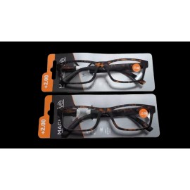 Magnifeye 2-PACK Magnifeye Retro Tortoise Frame +2.00 Reading Glasses