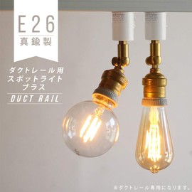 Axis E26 Duct Rail Spotlight, Brass Socket, For Lighting Rails, LED Bulbs, Ceiling Lighting