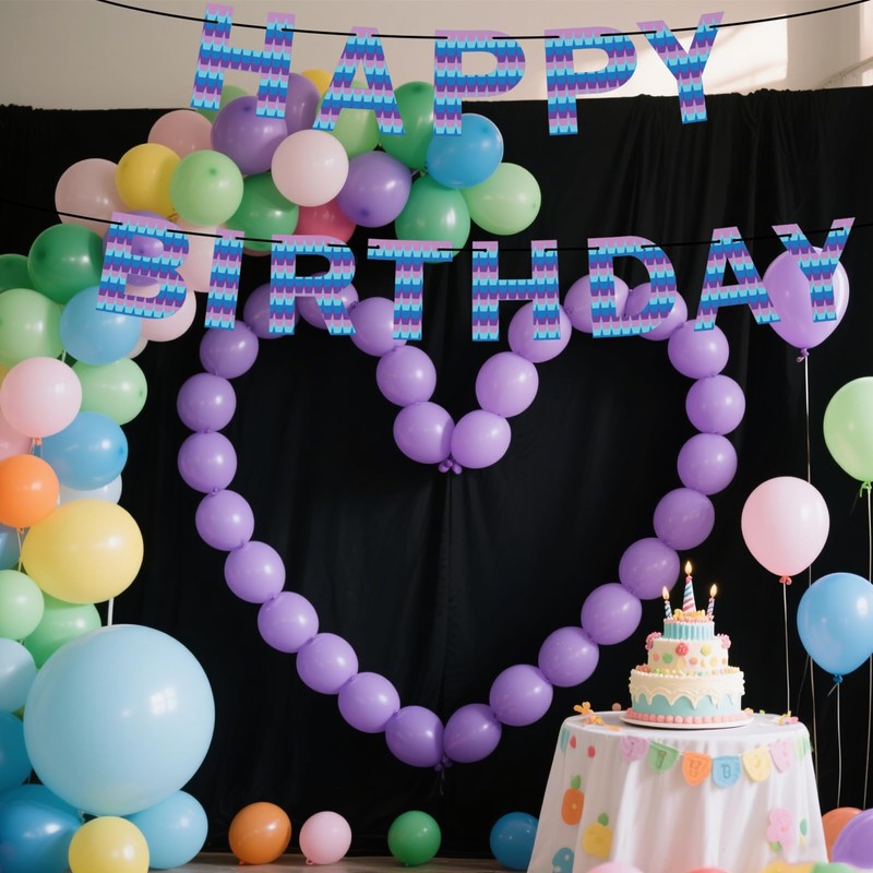 Happy birthday Banner, Pre-String Gaming Theme Birthday Party Hanging Decorations