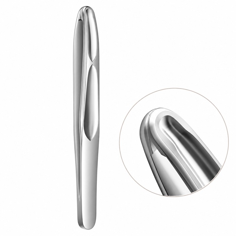 Eyebrow Tweezers for Precise Facial Hair Plucking - Rounded Tip,