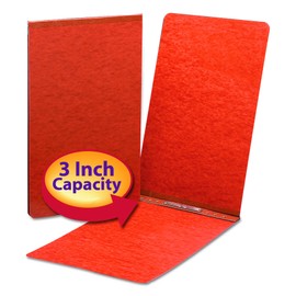 Smead PressGuard Report Cover, Metal Prong Top Fastener with Compressor, 3" Capacity, Sheet Size 11" x 17", Red, 1 ea (81778)