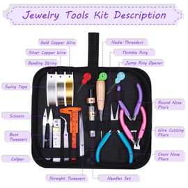 shynek Jewelry Making Kits for Adults, Jewelry Making Supplies Kit with Jewelry Making Tools, Jewelry Wires, Jewelry Findings and Charms for Jewelry Making and Repair