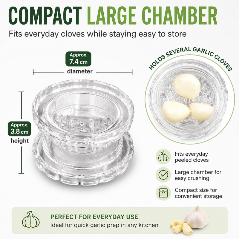 Garlic Crusher 2 Pack Manual Garlic Twister Mincer, 3.8 x