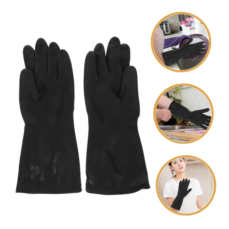Beavorty 5 Pairs Rubber Dish Washing Gloves Reusable and Durable
