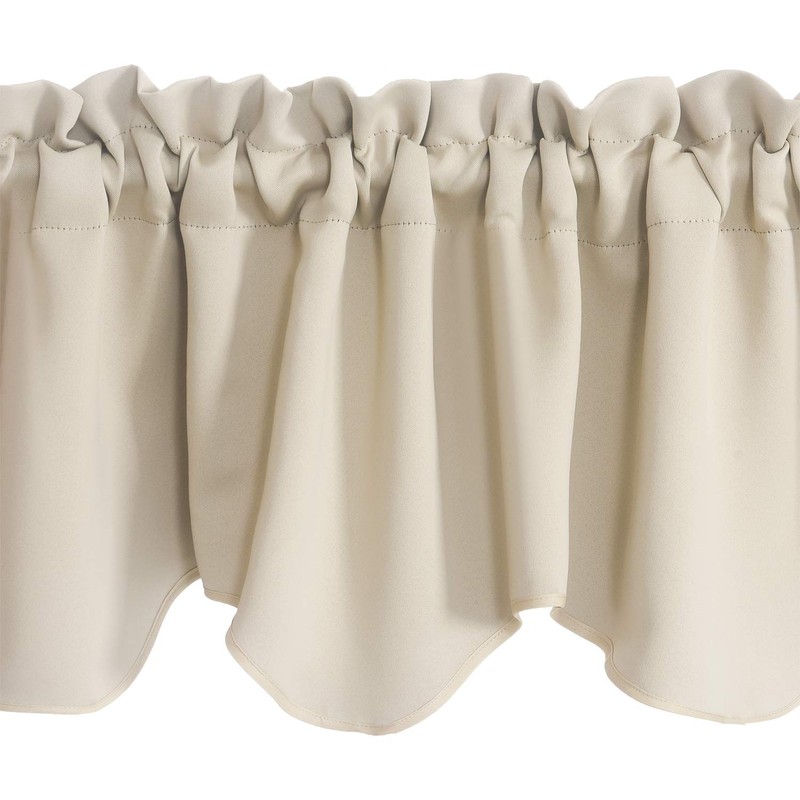 Aquazolax Window Treatments Curtain Valance Rod Pocket Top Scalloped Valance