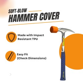 Soft Blow Hammer Cover Compatible with 16oz Estwing – Durable Non-Marring Dead Blow Mallet Cover Tool for Carpentry, Finish Work, and Woodworking (1 5/16" Face, 1" Side Wall)