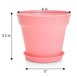 Frcctre 30 Pack 4 Inch Plastic Planter Pots, Small Flower Pots Seedlings Nursery Pots with Drainage Hole and Saucers for Indoor Outdoor Plants Flowers Herbs Succulents, 6 Colors