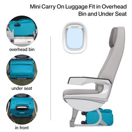 Hanke 16 Inch Underseat Carry On Luggage with Spinner Wheels for Airline, Small Softside TSA Approved Luggage Lightweight Rolling Suitcases Under Seat Travel Carry-On Bag(Caribbean Blue)