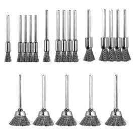 KLEHOPE Wire Brushes for Cleaning, 20 Pieces Wire Wheel for Drill Small Wire Brush, 4 Sizes Drill Wire Brush, for Polishing Grinding Removing Dirt