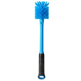 MOSOLAN 2-in-1 Water Bottle Brush and Straw Cleaner Brush, Long Handle Scrub Brush with Replaceable Head for Water Bottles, Glasswares, Mugs, Flasks, Tumblers, Vases, and Kitchen Sink, Breezy Blue