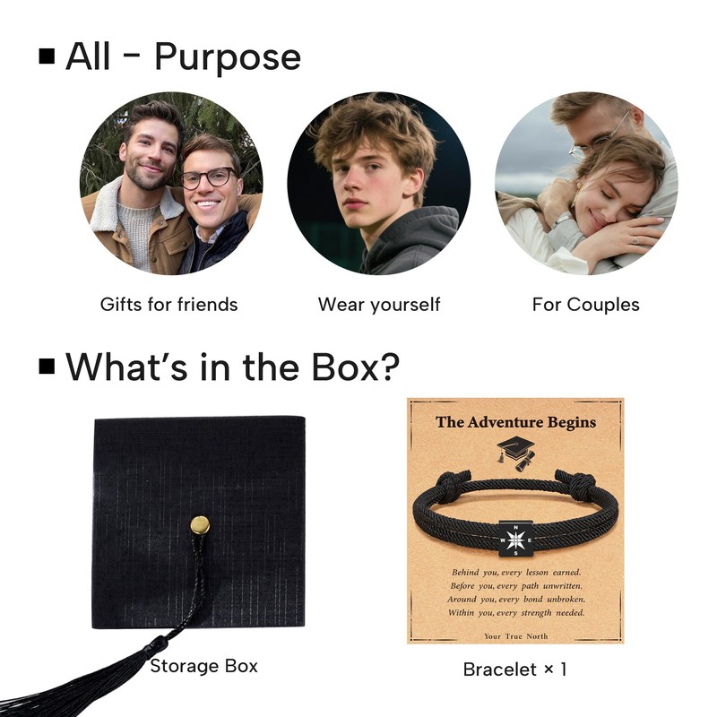 Jesvo Graduation Gifts Bracelet for Him 2026 High School 8th