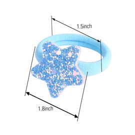 Baluue 14pcs Sequin Hair Ties for Women Gradient Star Rubber Bands Gentle Hold for Ponytails Buns Hair Accessories Easy to Use