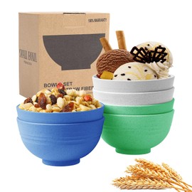 PYRMONT Dessert Bowls Wheat Straw bowls 10 OZ,Small Bowls Set of 6,Unbreakable Ice Cream Bowls for Kids,Dishwasher Microwave Safe Snack Bowls for Parties and Kitchen,Cereal,Fruit,Appetizer Bowls Set