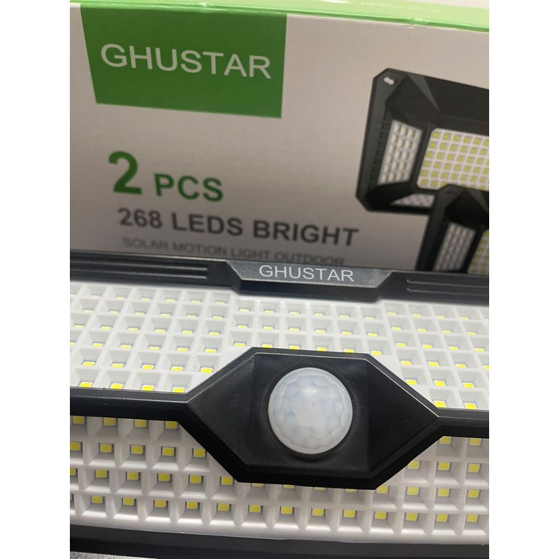GHUSTAR Solar Street Lamps Outdoor Lights, 4000Lm 268 LED Motion