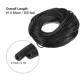 uxcell Screen Spline, 0.19"x300FT Round Window Screen Repair Retainer Spline for Door Window Screens Replacement, Black