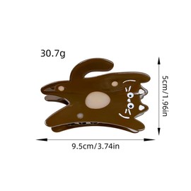 Funny Standing Cat Hair Clip,Acetate Claw Clips,Hair Clips for Women (Coffee, One size)