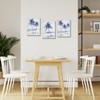 Nachic Wall Palm Tree Wall Art Blue Watercolor Coastal Beach