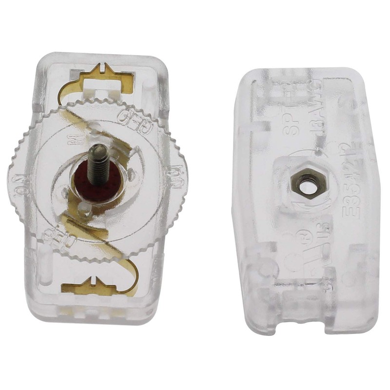 E-outstanding 2Pcs Plastic Housing On/Off Thumbwheel Light Lamp Inline Switch