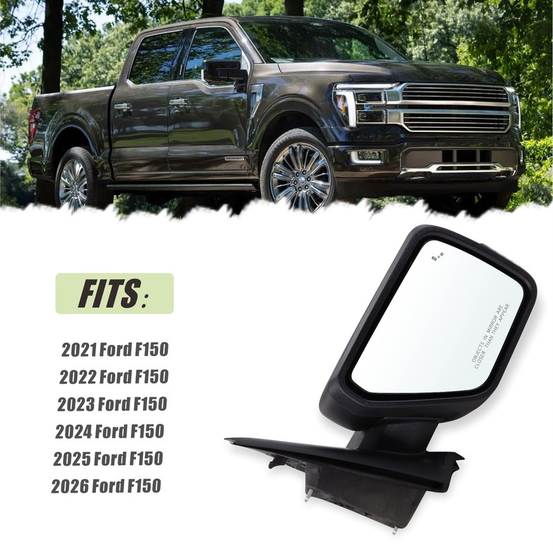 Lqito Right Passenger Side Mirror Fits 2021-2026 Ford F150 With