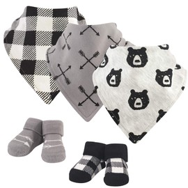 Yoga Sprout 5pc Bib and Sock Set, Bear Hugs, 0-9 Months